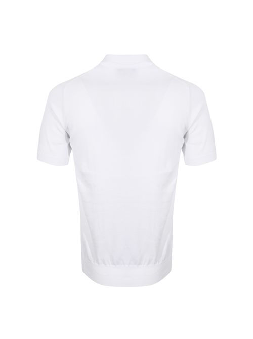 Polo in filato di cotone Bianco Alpha studio | AU-5001B1000